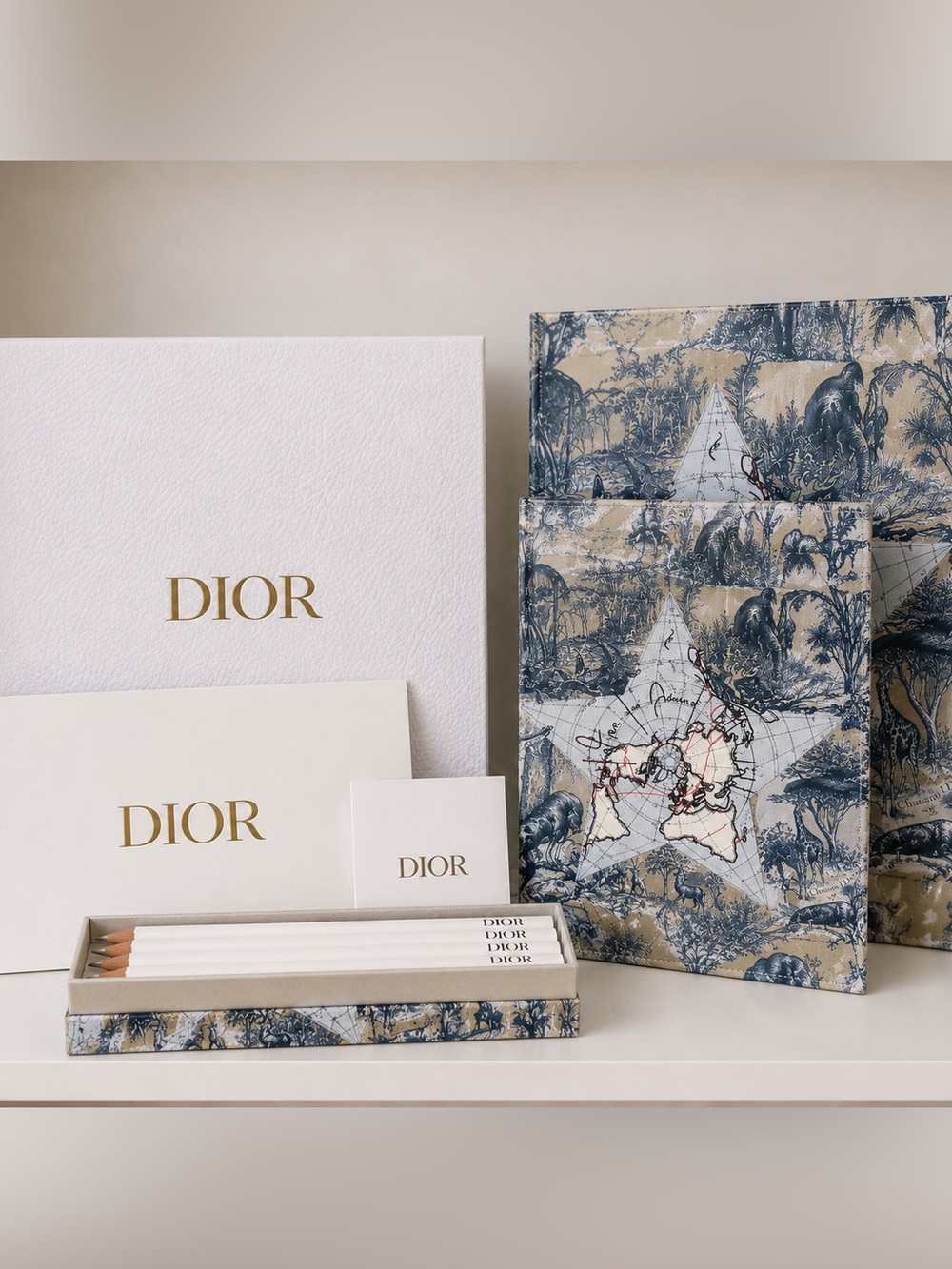 Dior Around the World Tote Bag Bundle w/ Jewelry Box, Perfume & Stationery Set - Picture 4 of 5